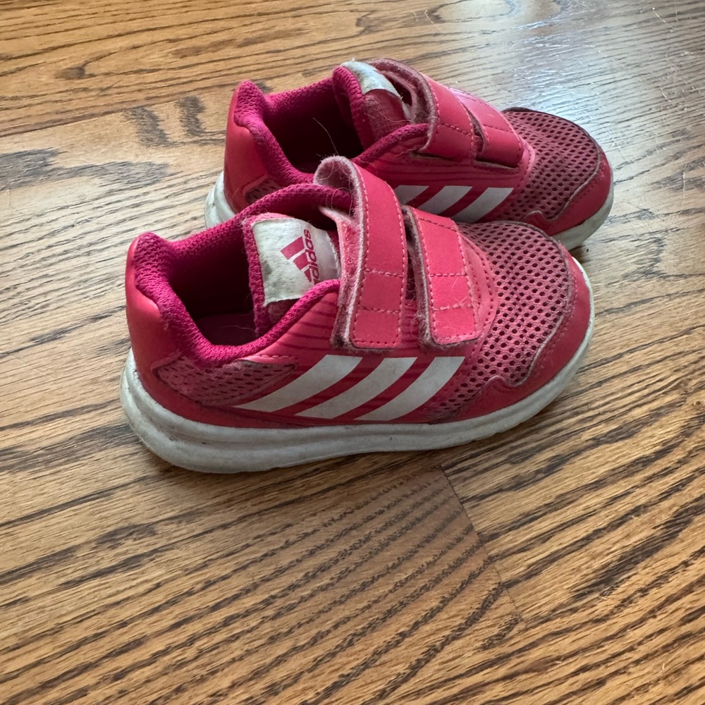 Girls Adidas Kids Sneakers in Pink and White | Size 8